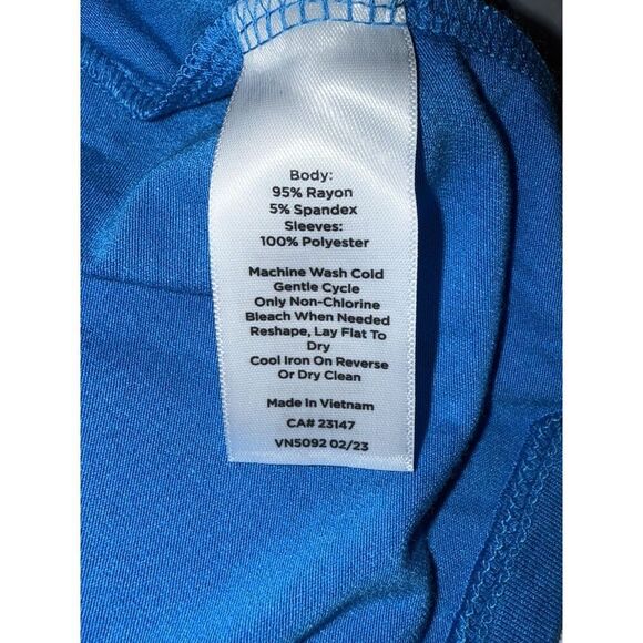 Talbots Pleated Puff Sleeve Knit Top Crew Neck Blue Soft Classic Balloon Size XL - Picture 15 of 15